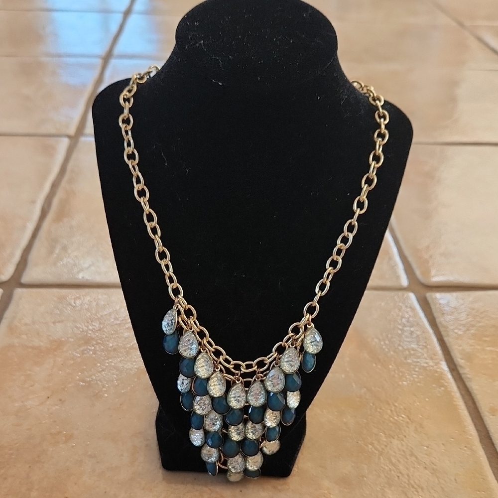 Elegant Gold and Blue Necklace